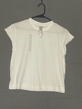 CALIA White Boxy Cotton T-Shirt Women's Size XS Short Sleeve Tee 19" PTP Palla